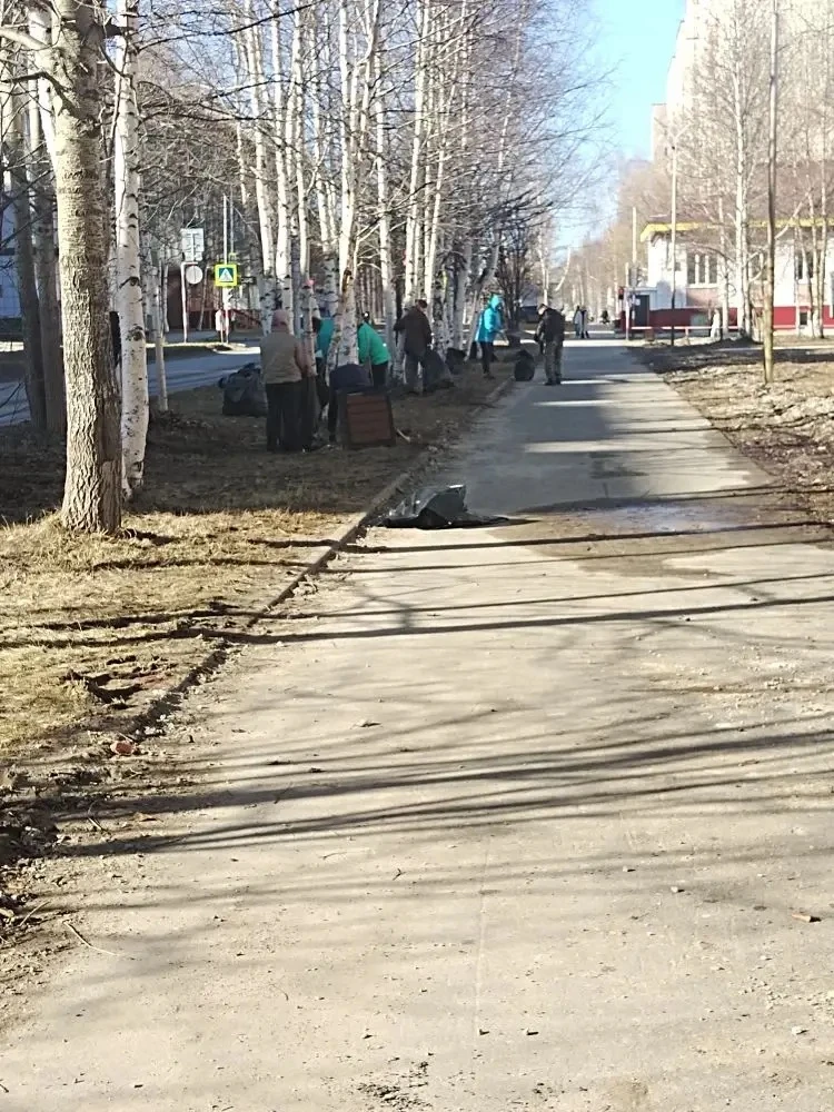 #Про_субботник  Технический персонал 5 школы сегодня вышел на субботник 🫶🏻 Полностью убрали территор