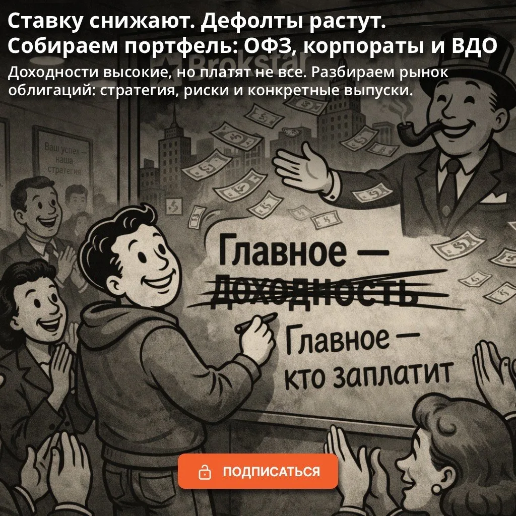 Ставку снижают. Дефолты растут. Собираем портфель: ОФЗ, корпораты и ВДО