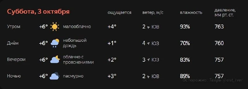 🥶 До +6 градусов снизится температура на следующей неделе в Твери