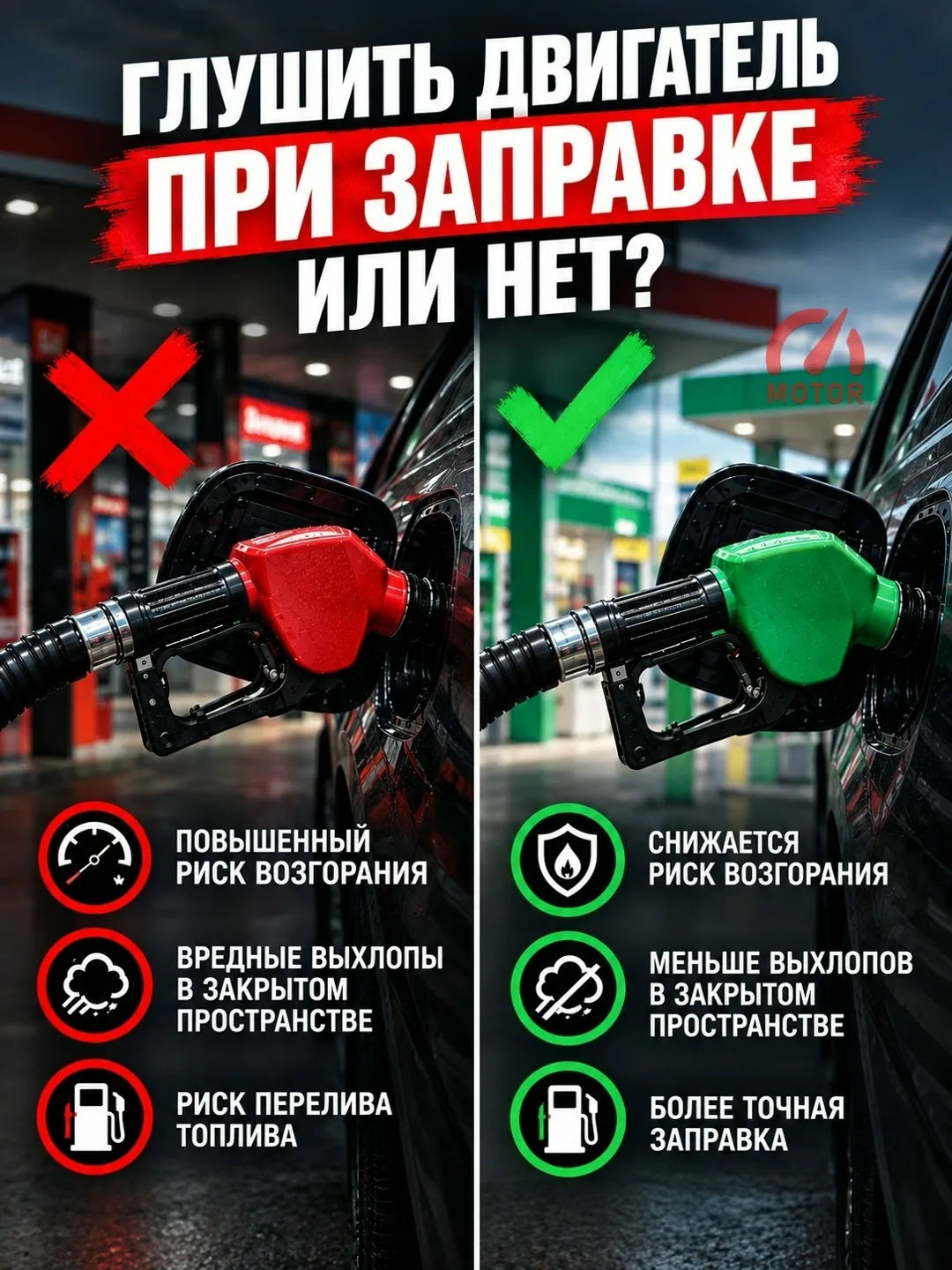 Нужно ли глушить двигатель во время заправки?