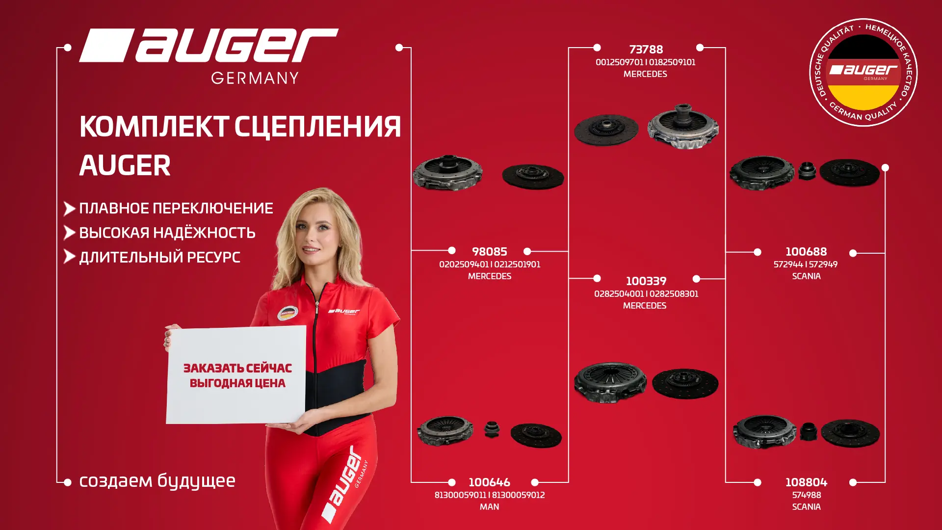 Комплект сцепления AUGER — эффективная передача мощности