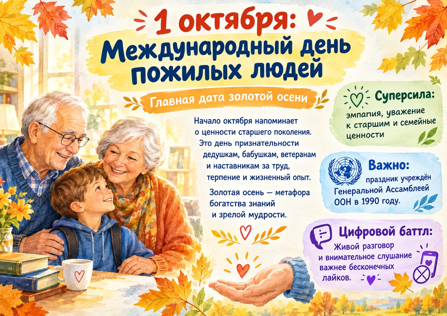 🌼1 октября.Международный День пожилого человека⭐️