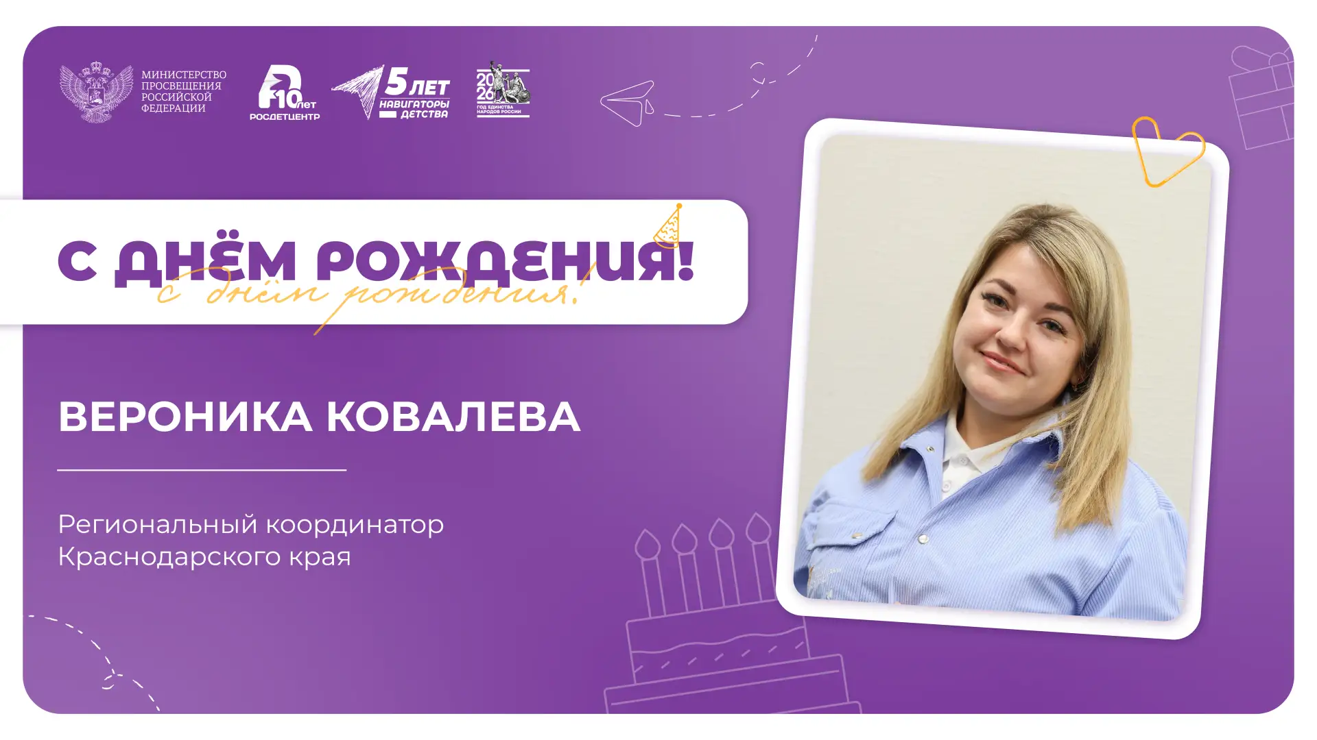 Поздравляем с днём рождения!  Оранжевый самолётик с поздравлениями от нашей команды направляется в К