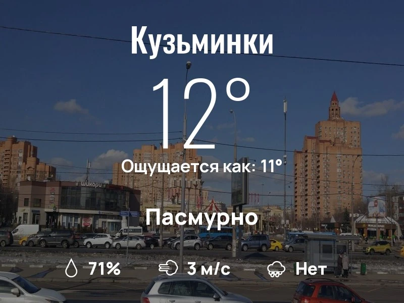 Что с погодой в Кузьминках?