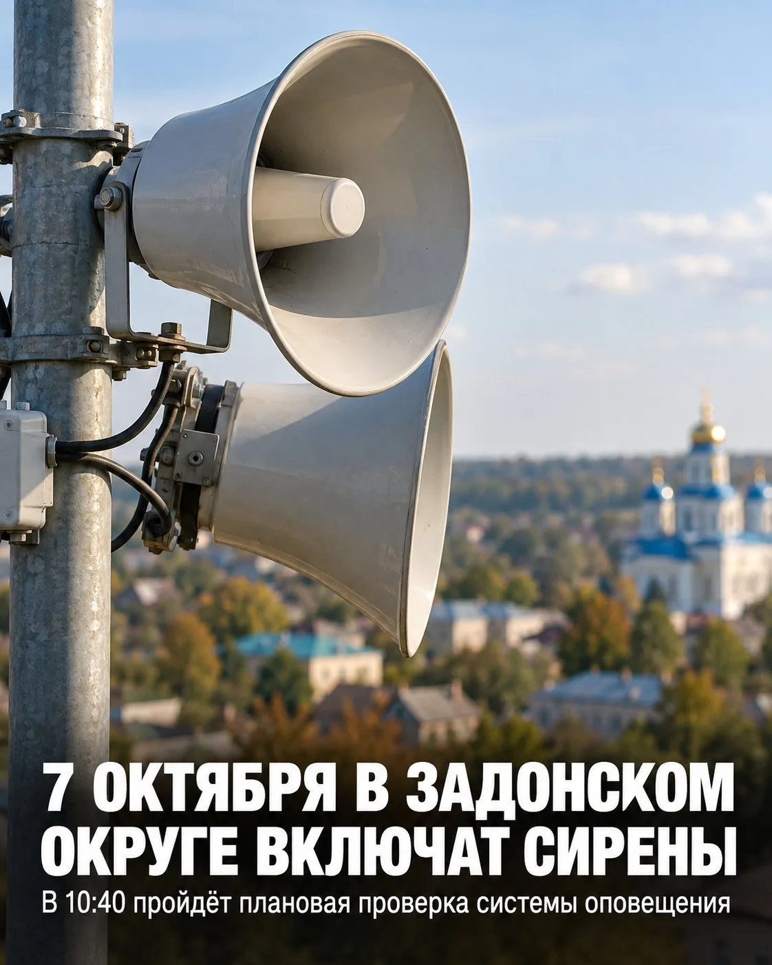 🔊 7 октября в Задонском округе включат сирены