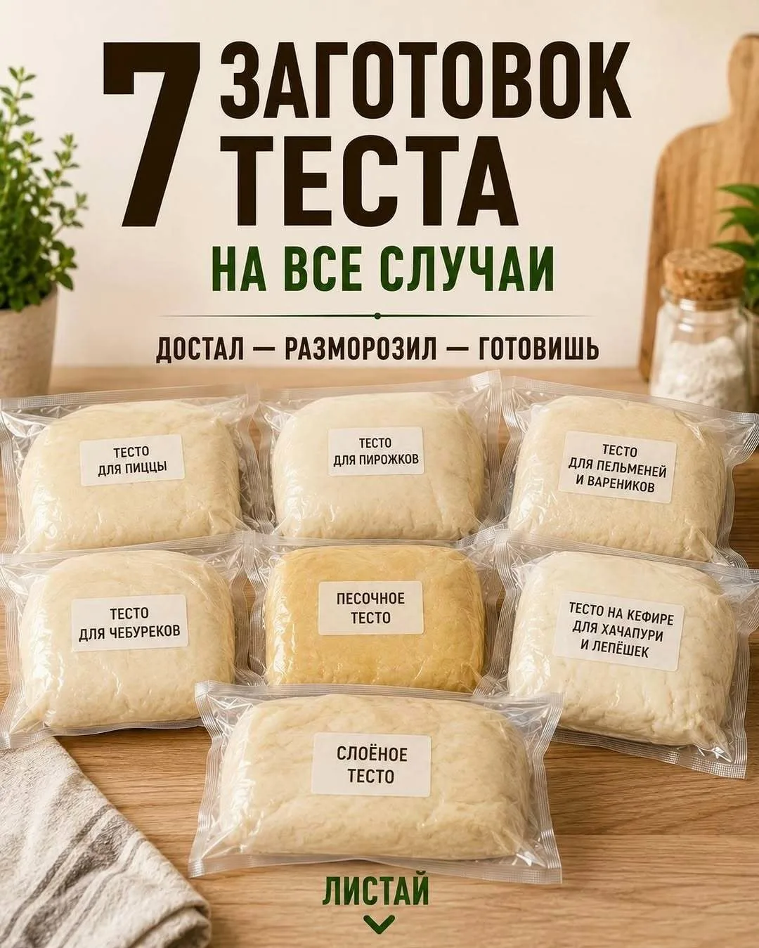 7 ВИДОВ ТЕСТА В МОРОЗИЛКУ