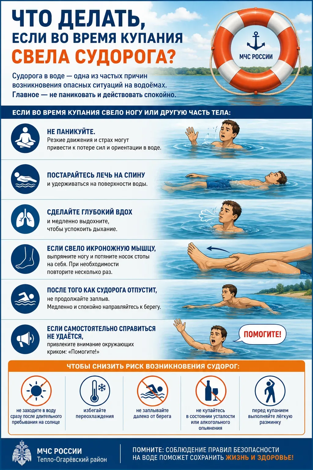 🏊‍♂️ Что делать, если во время купания свела судорога?

Судорога в воде — одна из частых причин воз