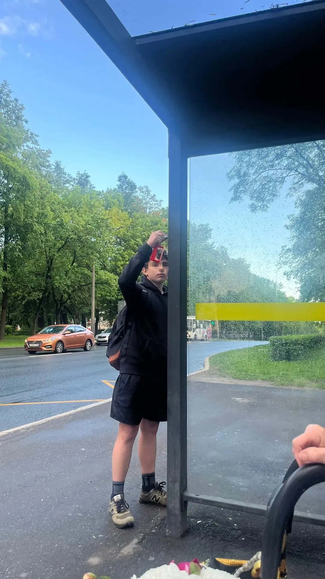 Подросток украл в автобусе молоток и на остановке в Красном Селе нацарапал экстремистскую символику.