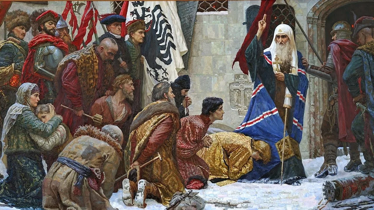 Подвал Чудова монастыря. Кремль. 1612 год.  Восьмидесятилетний старик лежит на каменном полу. Раз в 