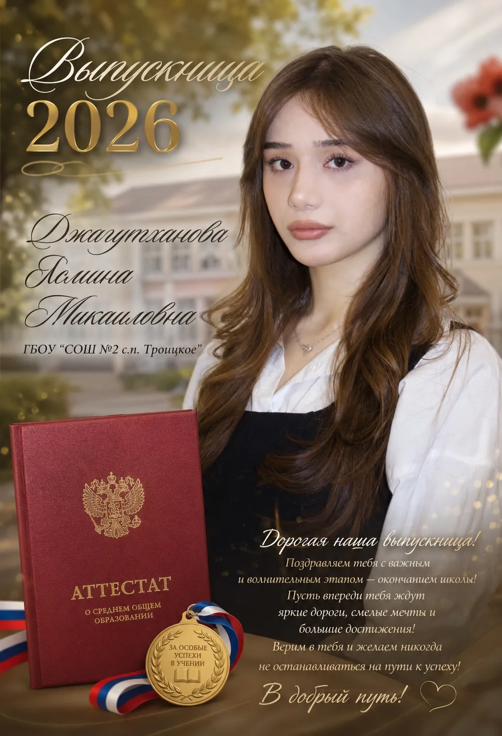 🌟 Наша звёздочка – Ясмина Джагутханова! 🌟
🎉 С радостью и бесконечной гордостью поздравляем с окон