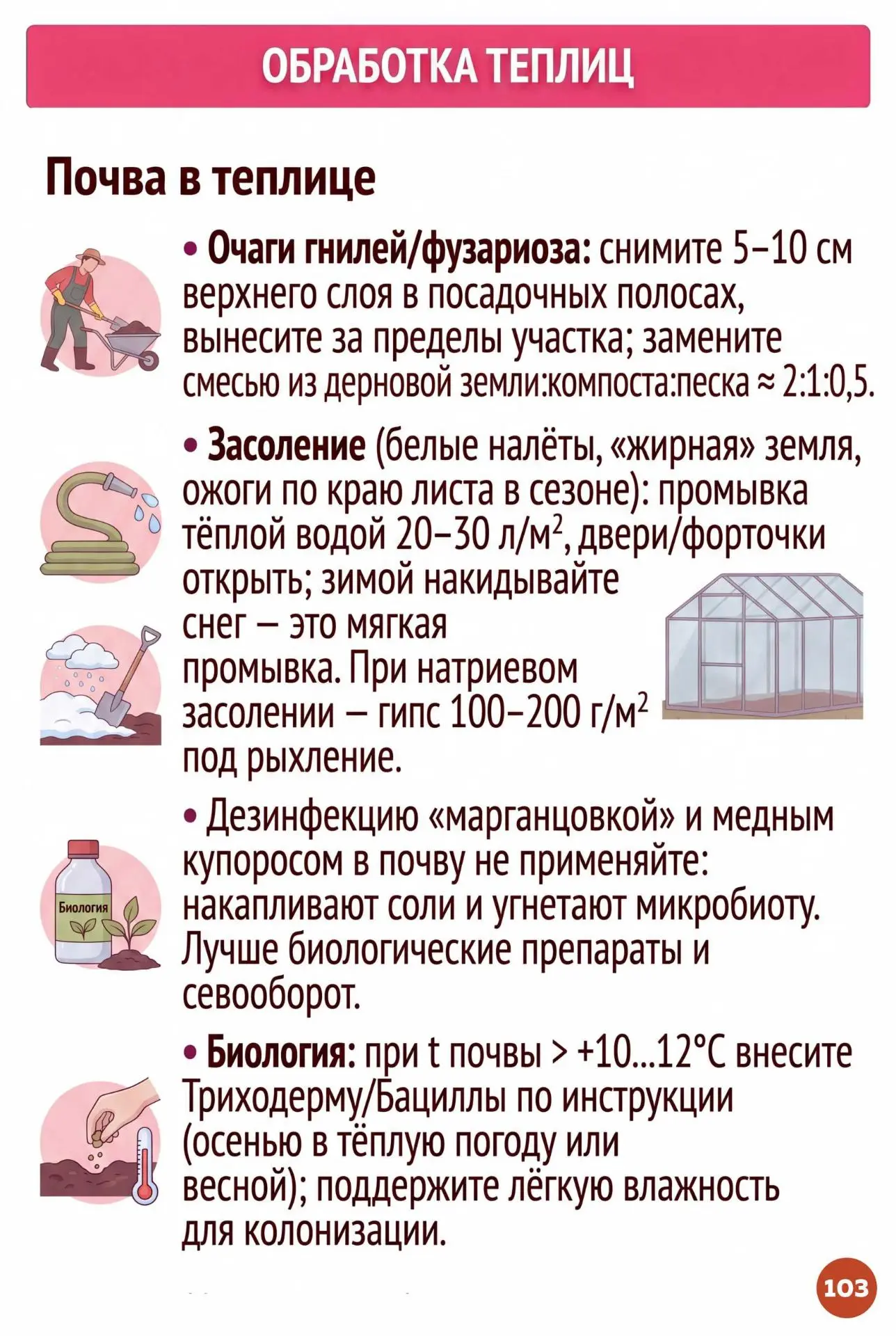 ✅Шпаргалка по обработке теплицы осенью и дезинфекции почвы!