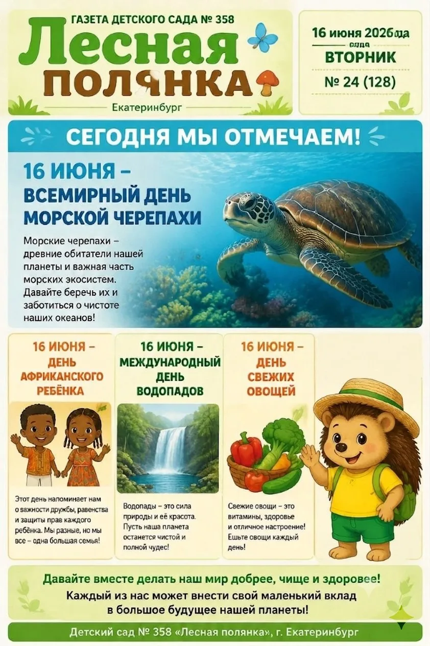 Вторник — время чудес! 🎉 Сегодня и черепахи ныряют вглубь, и дети Африки улыбаются солнцу, и водопа