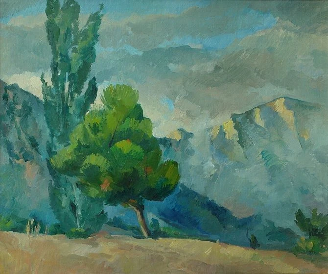 👆 Федор Панков. Пейзаж. Из серии «Крым». 1935. Холст, масло.  54 x 64. Ярославский худ...