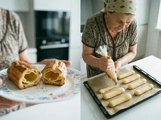 Когда из духовки вынимаешь эклеры, а они такие лёгкие, что кажется — сейчас улетят к по...