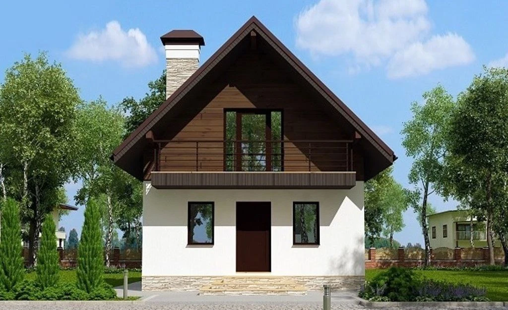 Современный дачный дом с мансардой 6x6.🏠