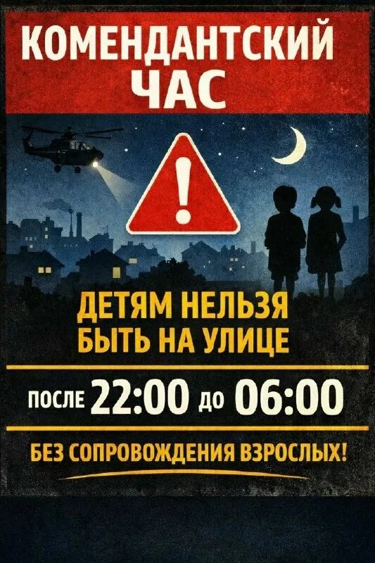 ⏰ С 1 октября в Башкирии меняется режим комендантского часа для детей