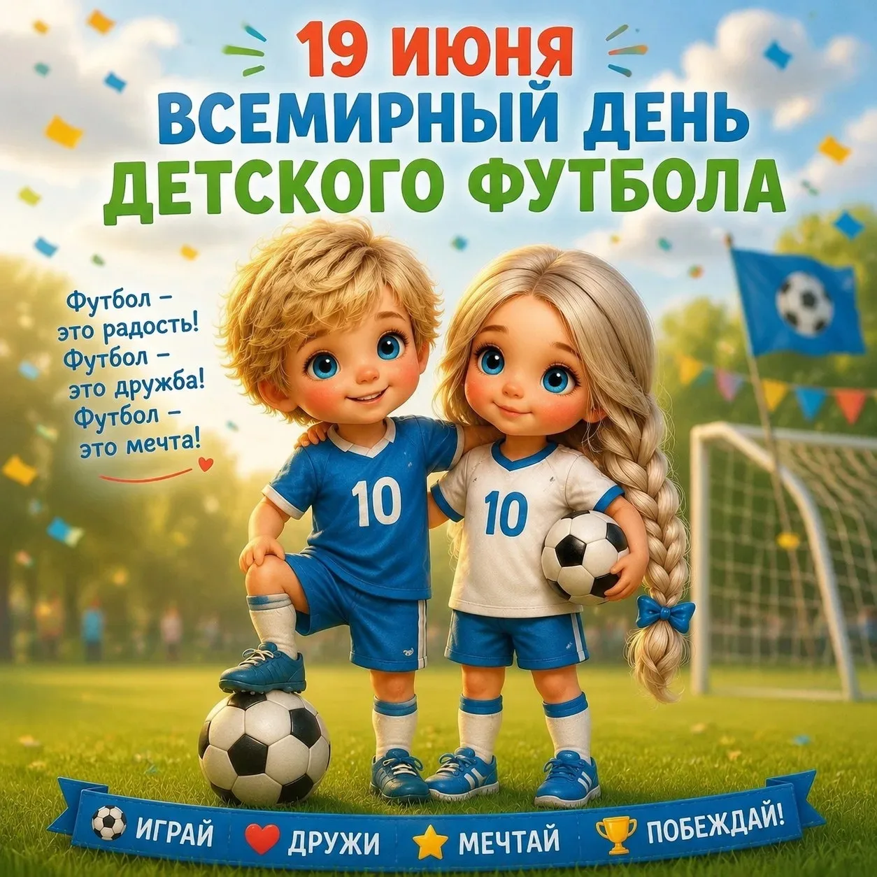 19 июня — Всемирный день детского футбола!

Футбол — это не просто игра. Для миллионов ребят по всем