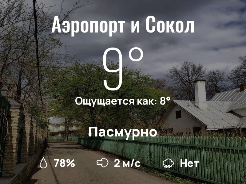 Что с погодой в Аэропорте и Соколе?