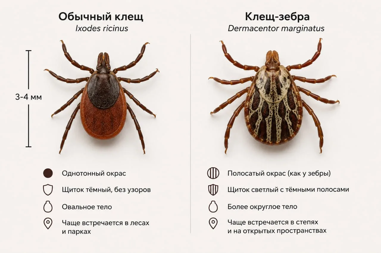 В Ростовской области завелись клещи-«зебры» — размером с виноградину и без вакцины от переносимой бо