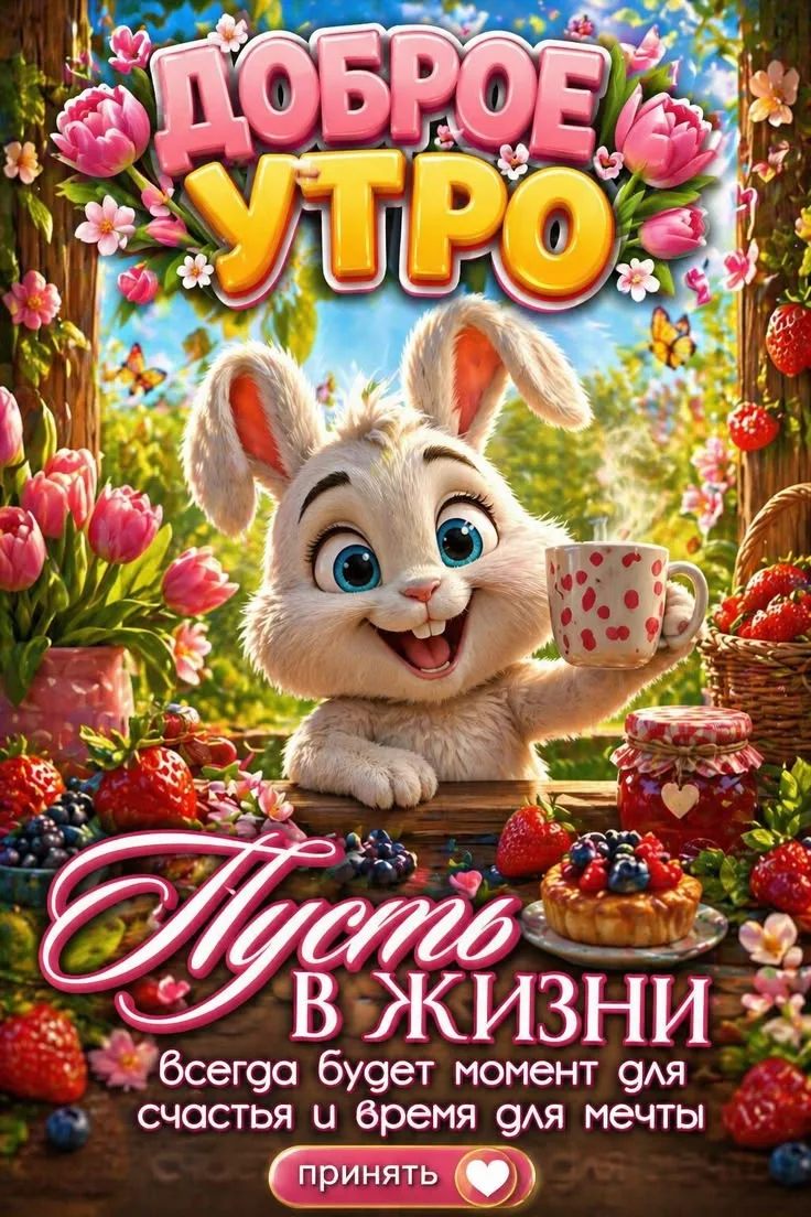 Пусть утро будет добрым, день чудесным, а настроение прекрасным! ☕🌞🌹