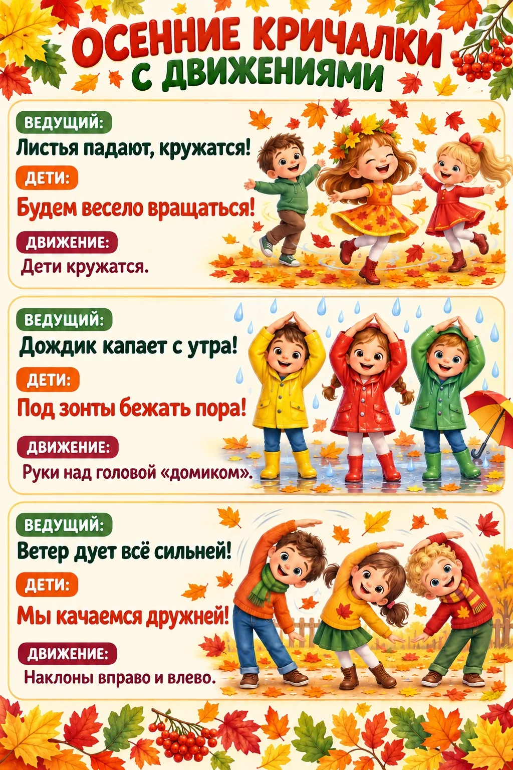 🍂 ОСЕННИЕ КРИЧАЛКИ ДЛЯ УТРЕННИКА