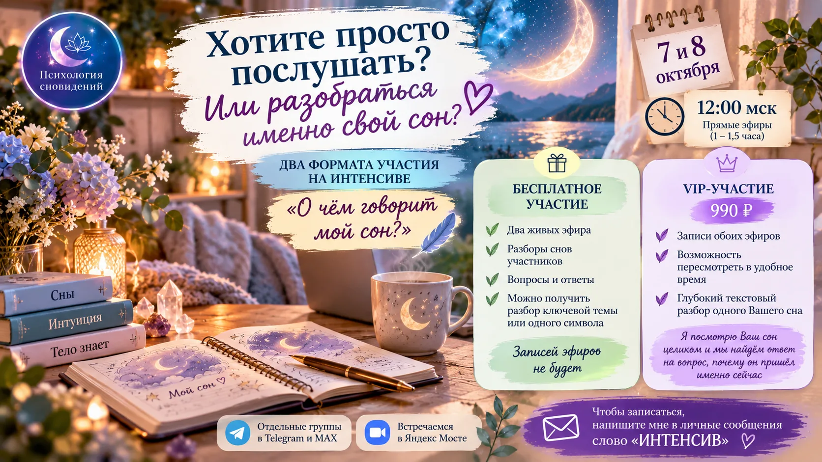 ХОТИТЕ ПРОСТО ПОСЛУШАТЬ? ИЛИ РАЗОБРАТЬ ИМЕННО СВОЙ СОН?