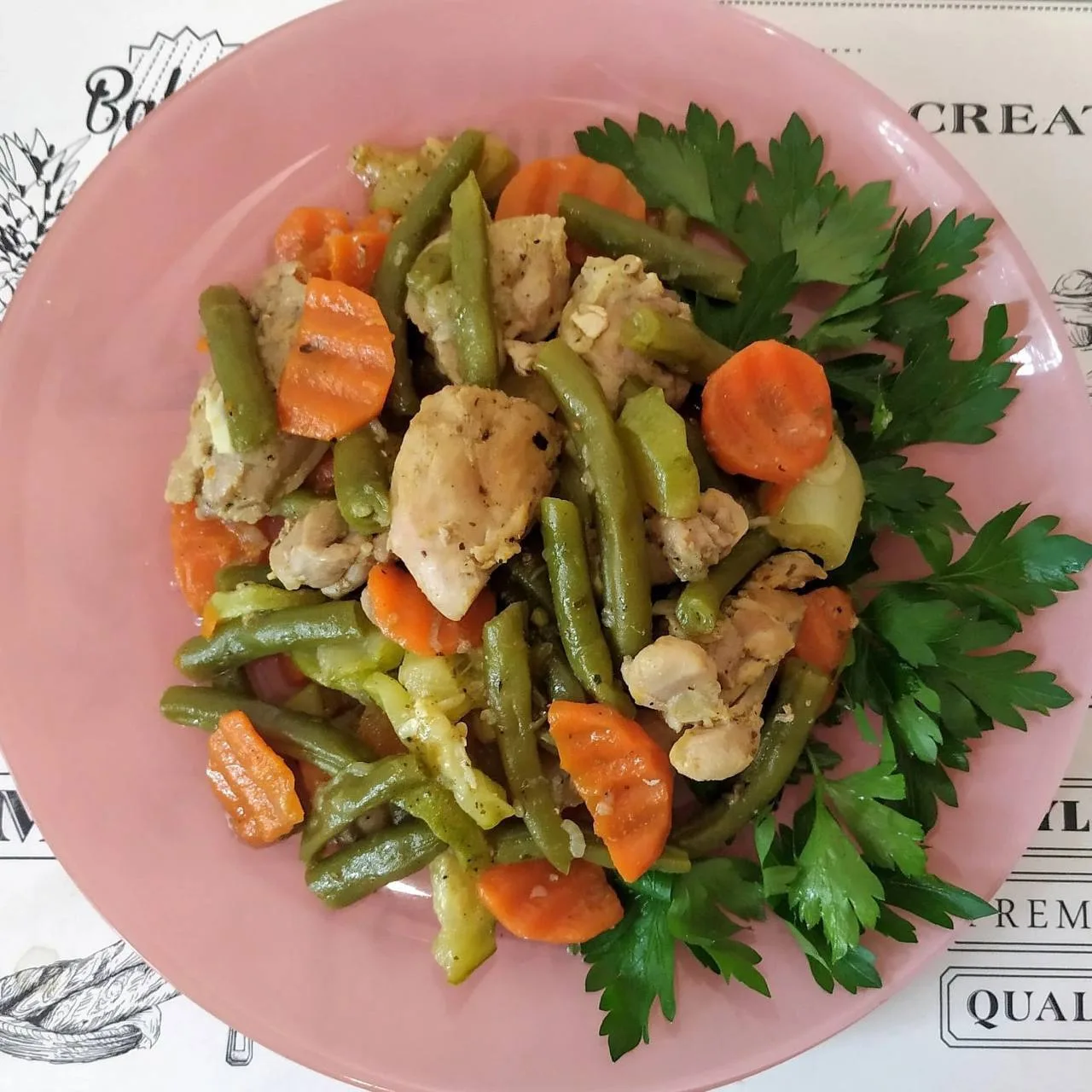 Овощи с мясом, вкусный летний пп ужин.