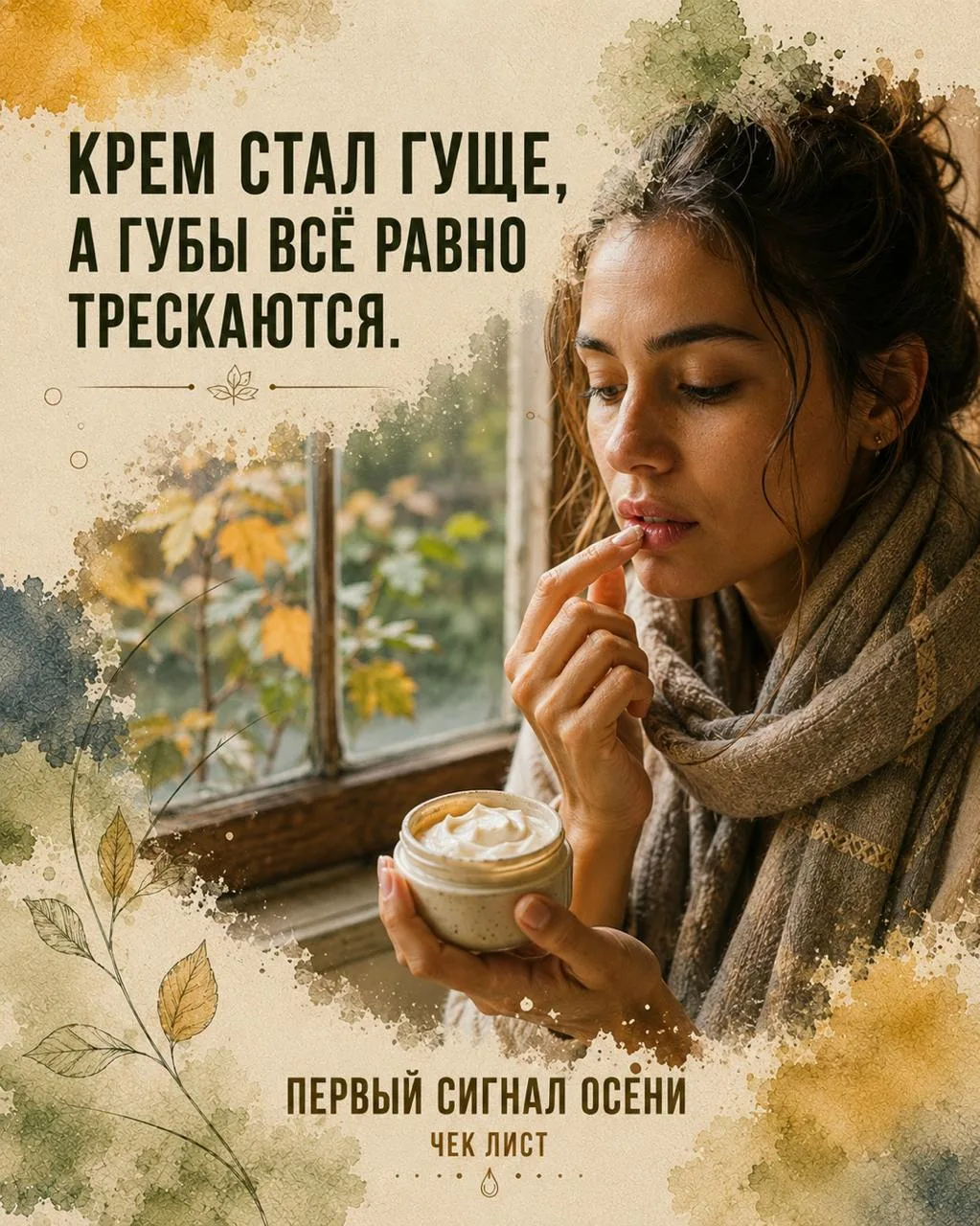 Каждую осень одно и то же: меняем уход, берём крем поплотнее, масло для тела.