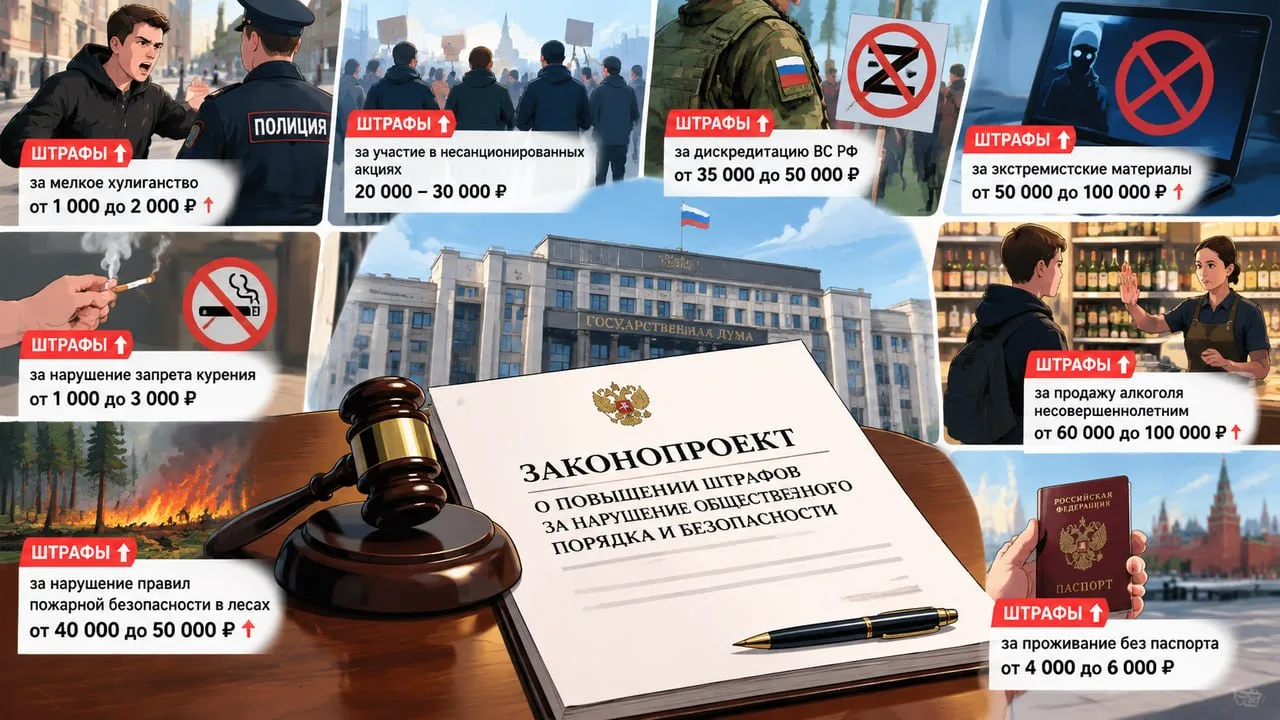 ❗️Правительство внесло в Госдуму законопроект, предусматривающий повышение штрафов за н...