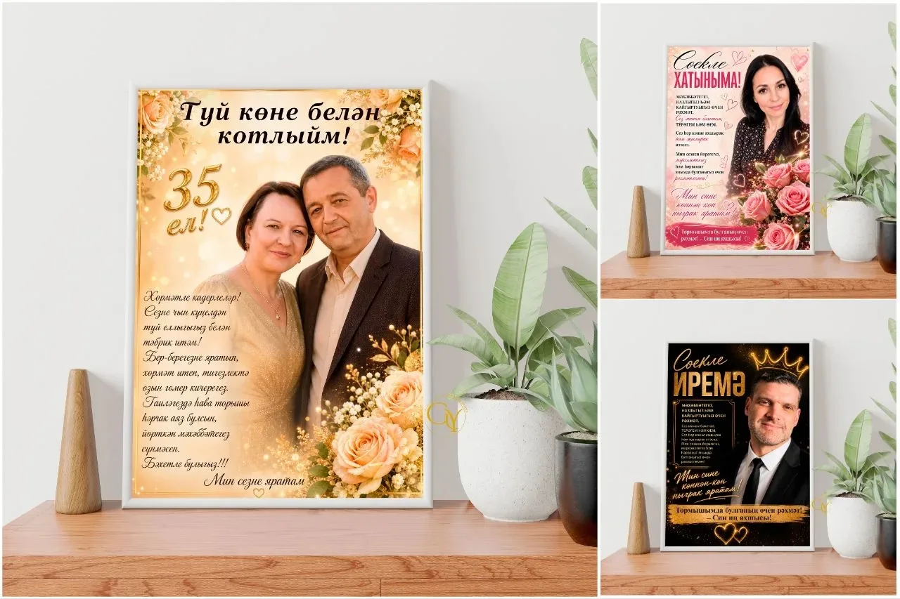 📢 Яркие подарочные постеры на татарском языке 🎁