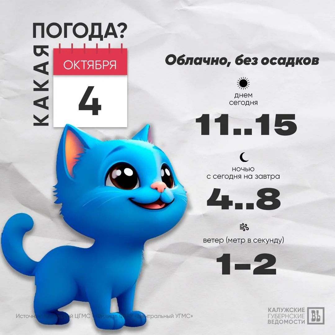 🌥 Доброе утро, калужане!