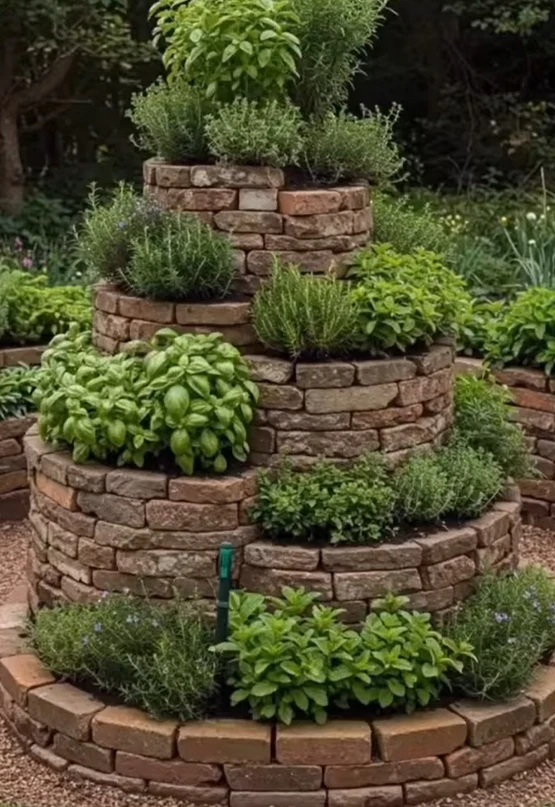 ❤ Отличный вариант для любого сада это вертикальные клумбы!
А отличный материал для таких клумб это 
