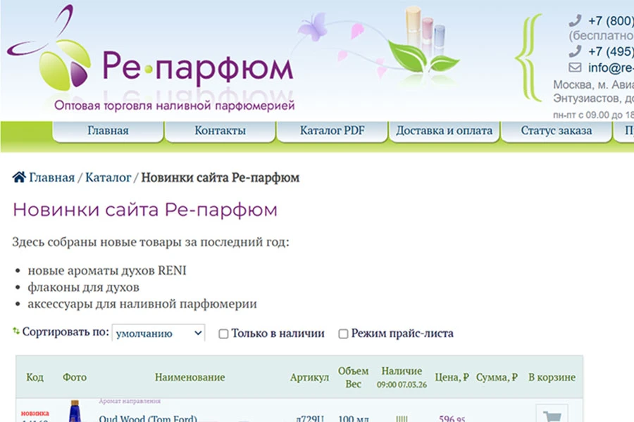 🔥 Все новинки сайта Ре-парфюм в одном месте!