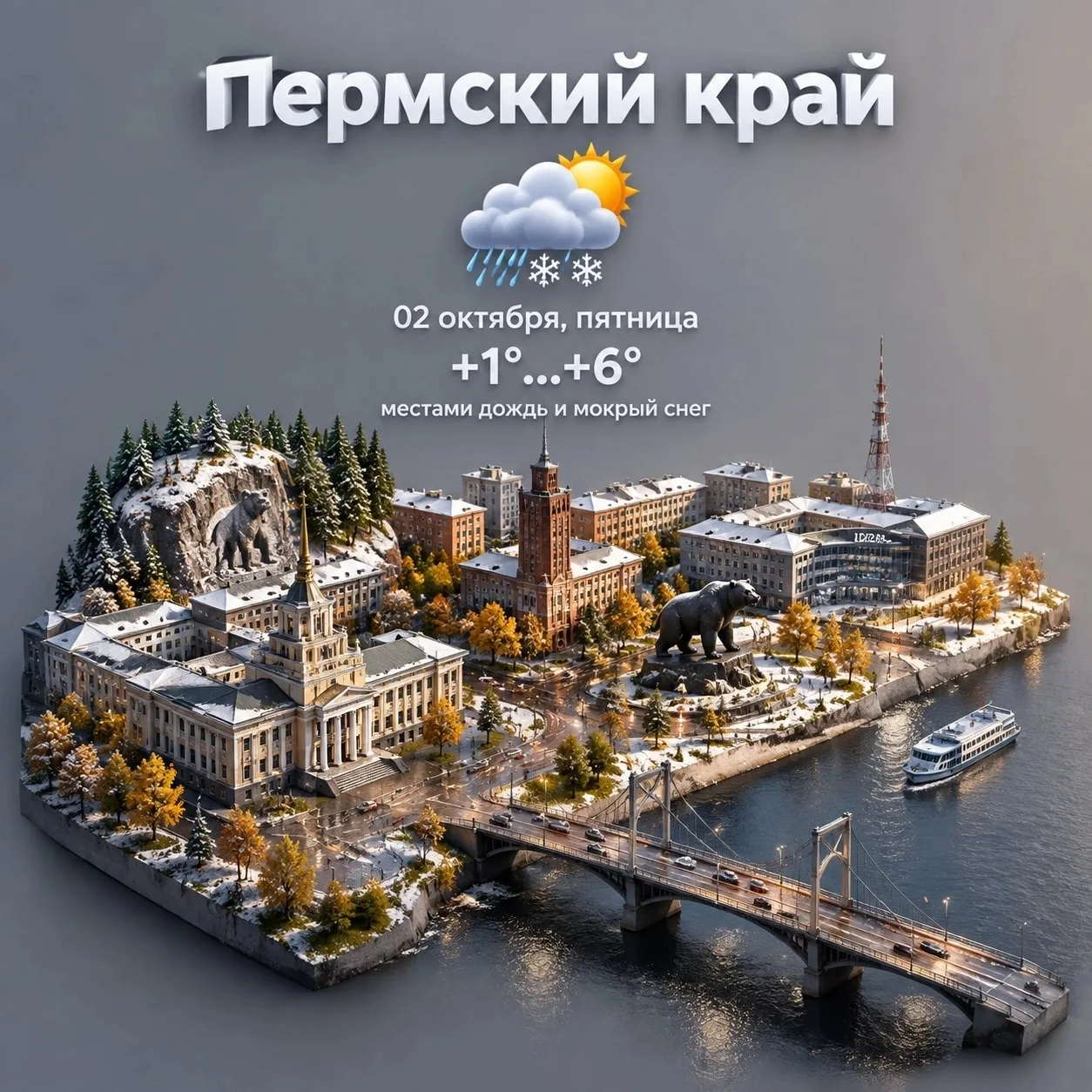 🌧 Пятница станет самым холодным днём недели — в Пермском крае резко меняется характер ...