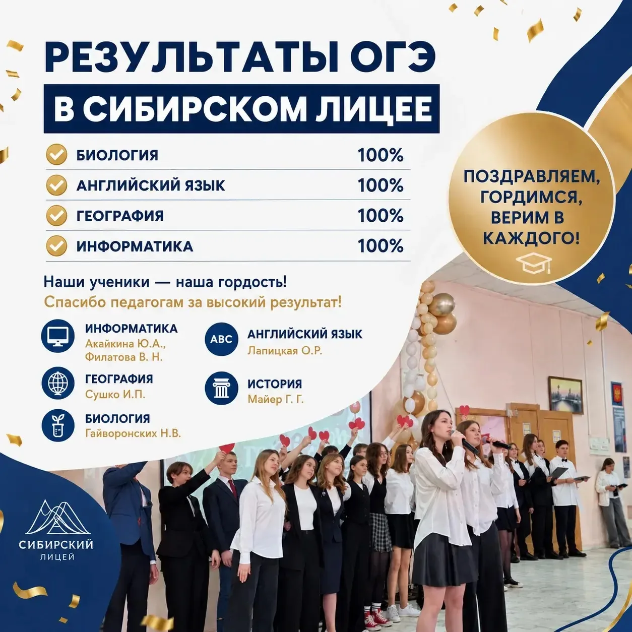 🏅В Сибирском лицее есть ещё один замечательный повод для гордости! Наши ученики показали великолепн