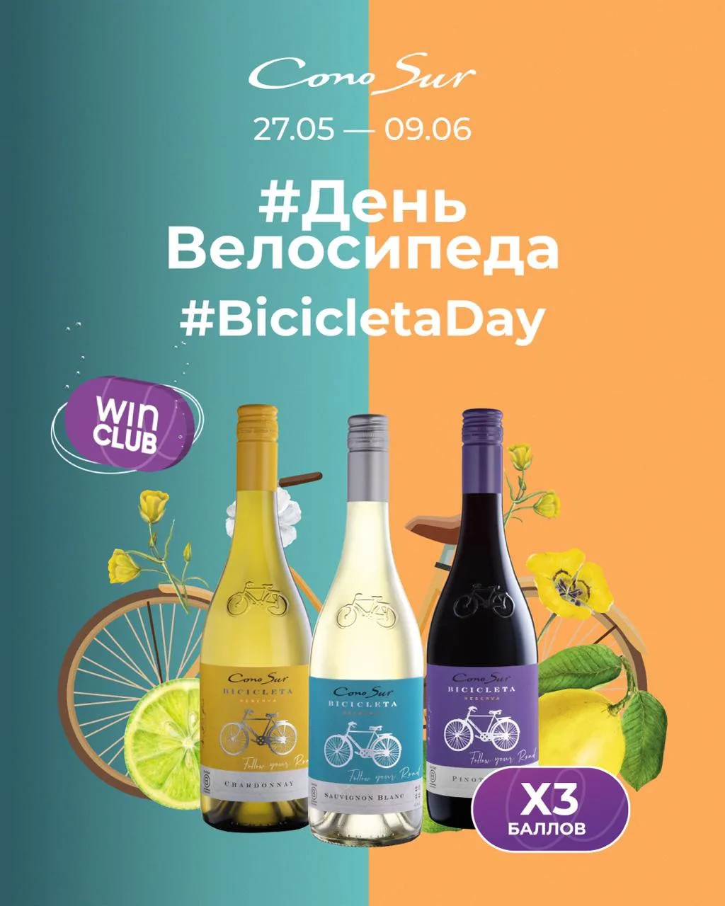 Самая летняя дегустация в «ВинЛаб»! 🚲 

Отмечаем Всемирный день велосипеда вместе с чилийским бренд