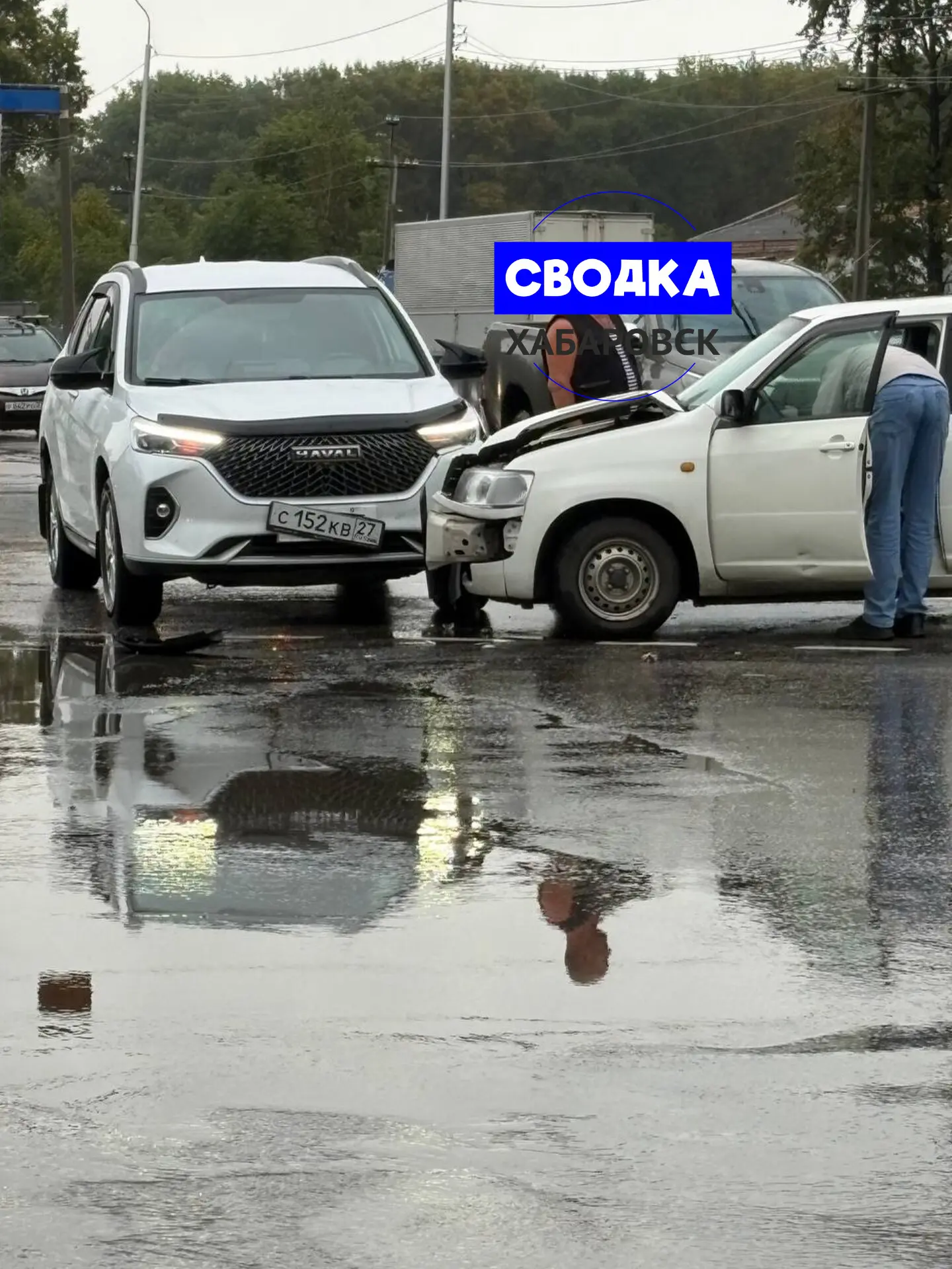 Утреннее ДТП на повороте с Восточного шоссе на Промышленную.