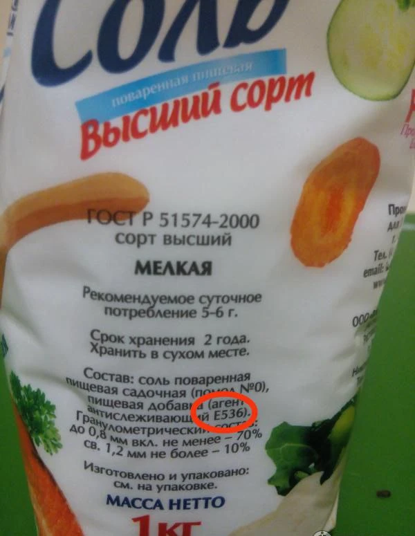 Е-шка, которая накапливается в организме или как правильно выбирать соль.