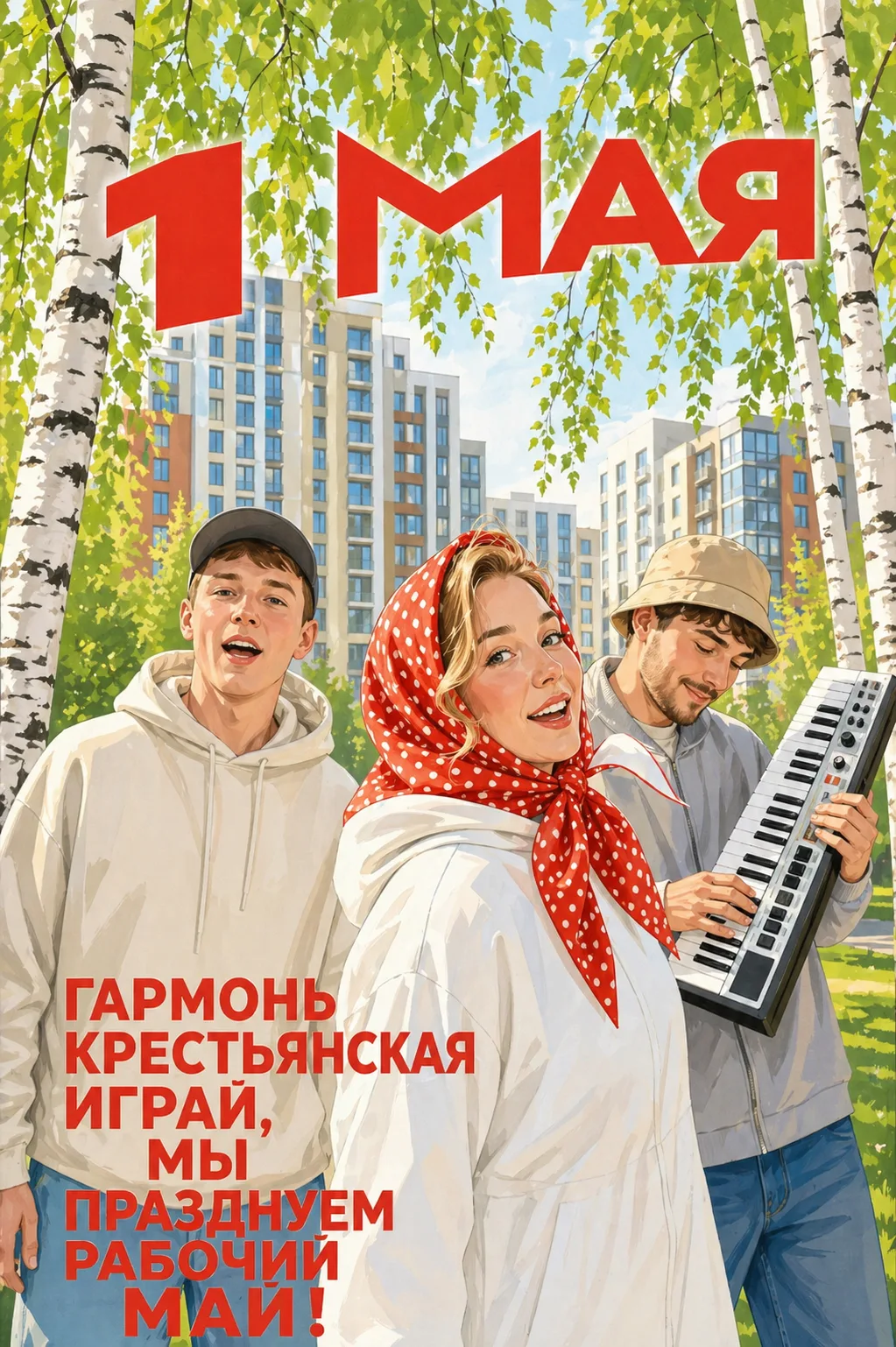 🎵 «Гармонь крестьянская, играй - мы празднуем рабочий Май!»  Именно так, задорно и по-весеннему, худ