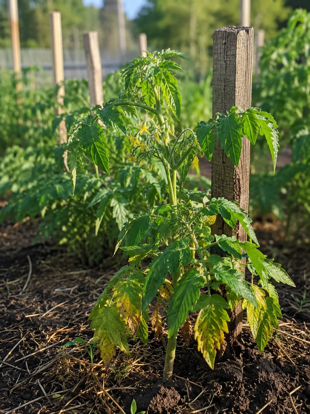🍅 Почему желтеют нижние листья у томатов?