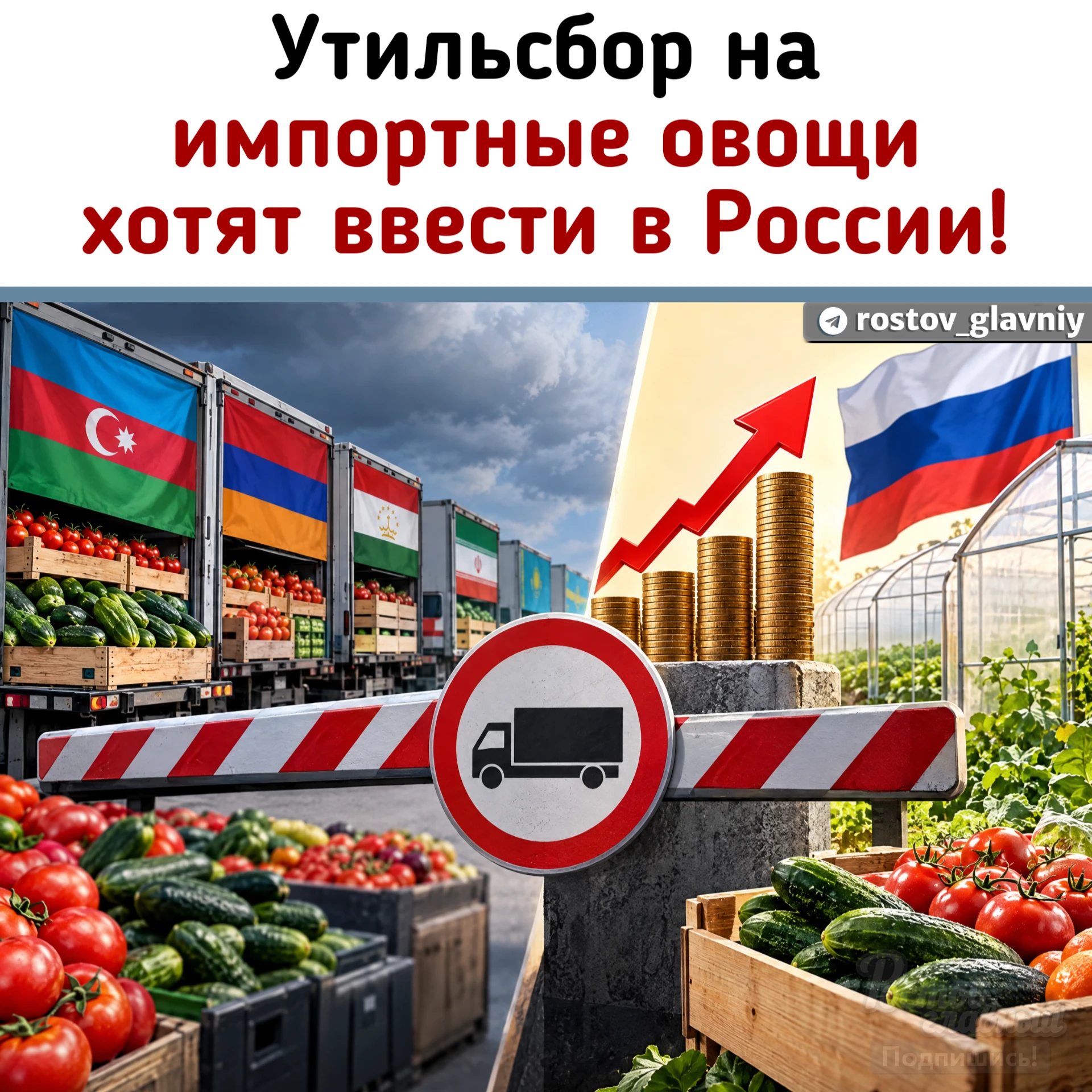 🍅 Утильсбор на все импортные овощи потребовали ввести в России!