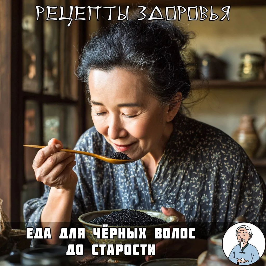 Чёрный кунжут останавливает седину  В Китае чёрный кунжут называют «пищей для волос». Он питает пече