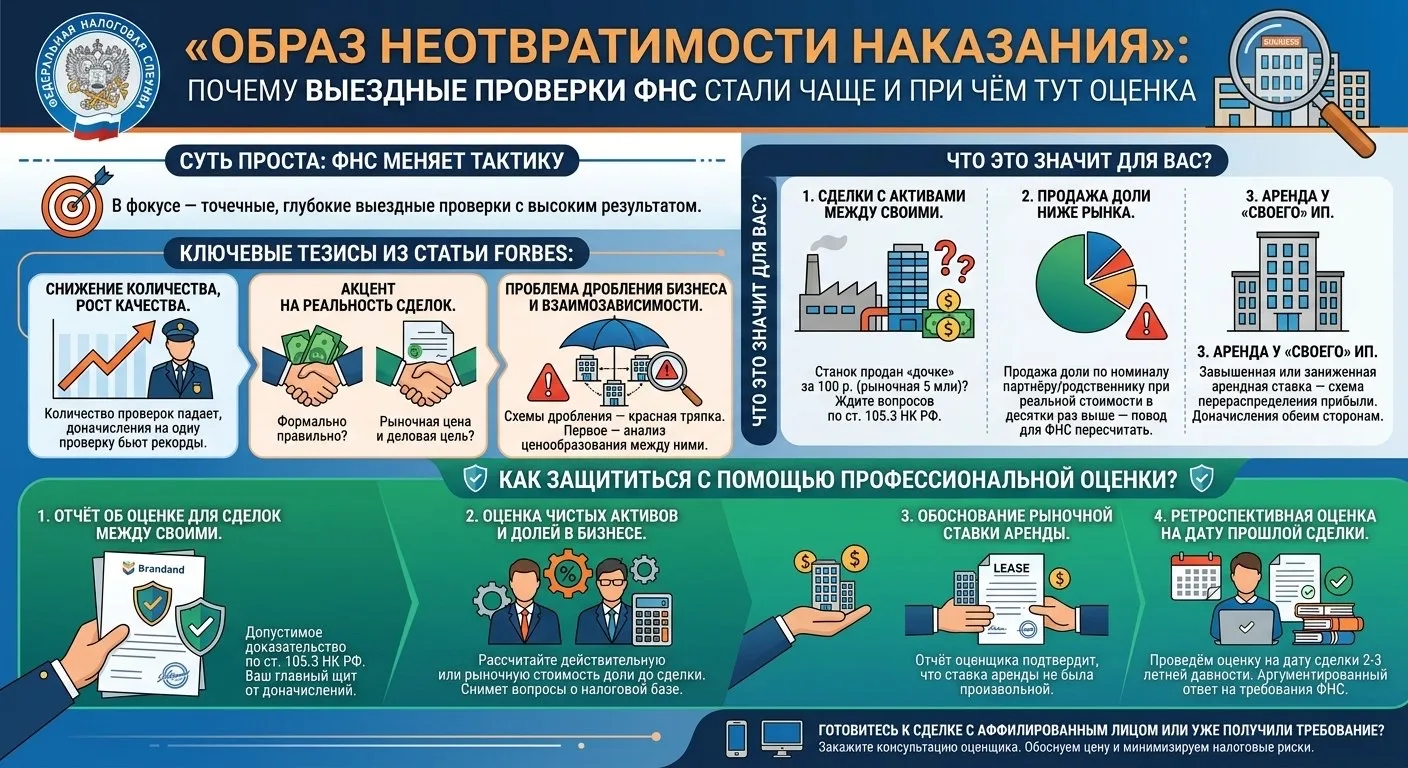 «ОБРАЗ НЕОТВРАТИМОСТИ НАКАЗАНИЯ»: ПОЧЕМУ ВЫЕЗДНЫЕ ПРОВЕРКИ ФНС СТАЛИ ЧАЩЕ И ПРИ ЧЁМ ТУТ ОЦЕНКА

Forb