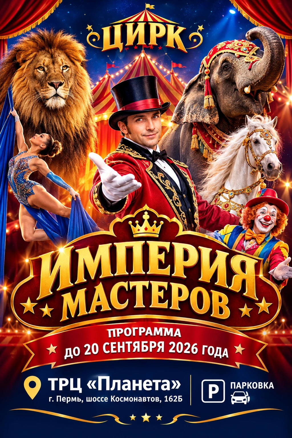 🎉 Друзья! Пермь! Приглашаем в цирк "Империя мастеров" по специальному предложению! 💥