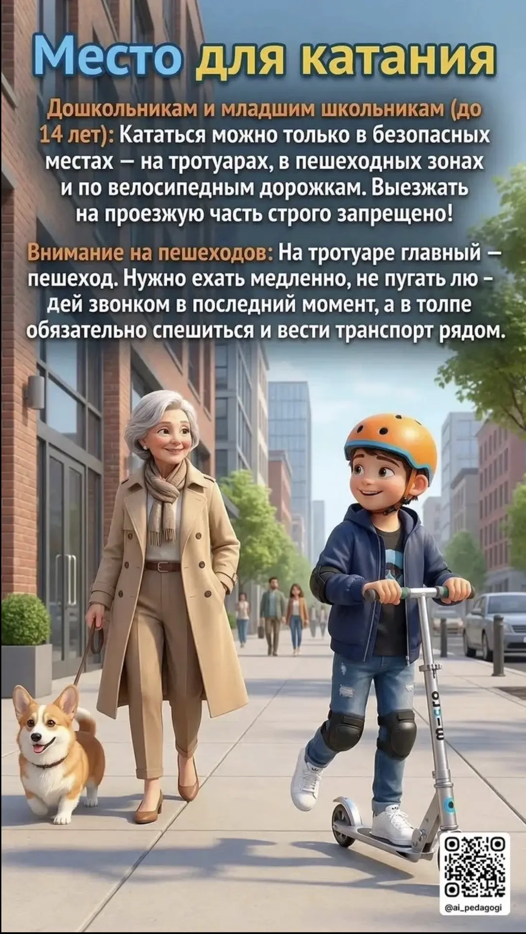 🛴 Самокат — одному. Друзей — на тротуар!
 
«А чего такого? Мы же лёгкие!» — думают многие, когда вс