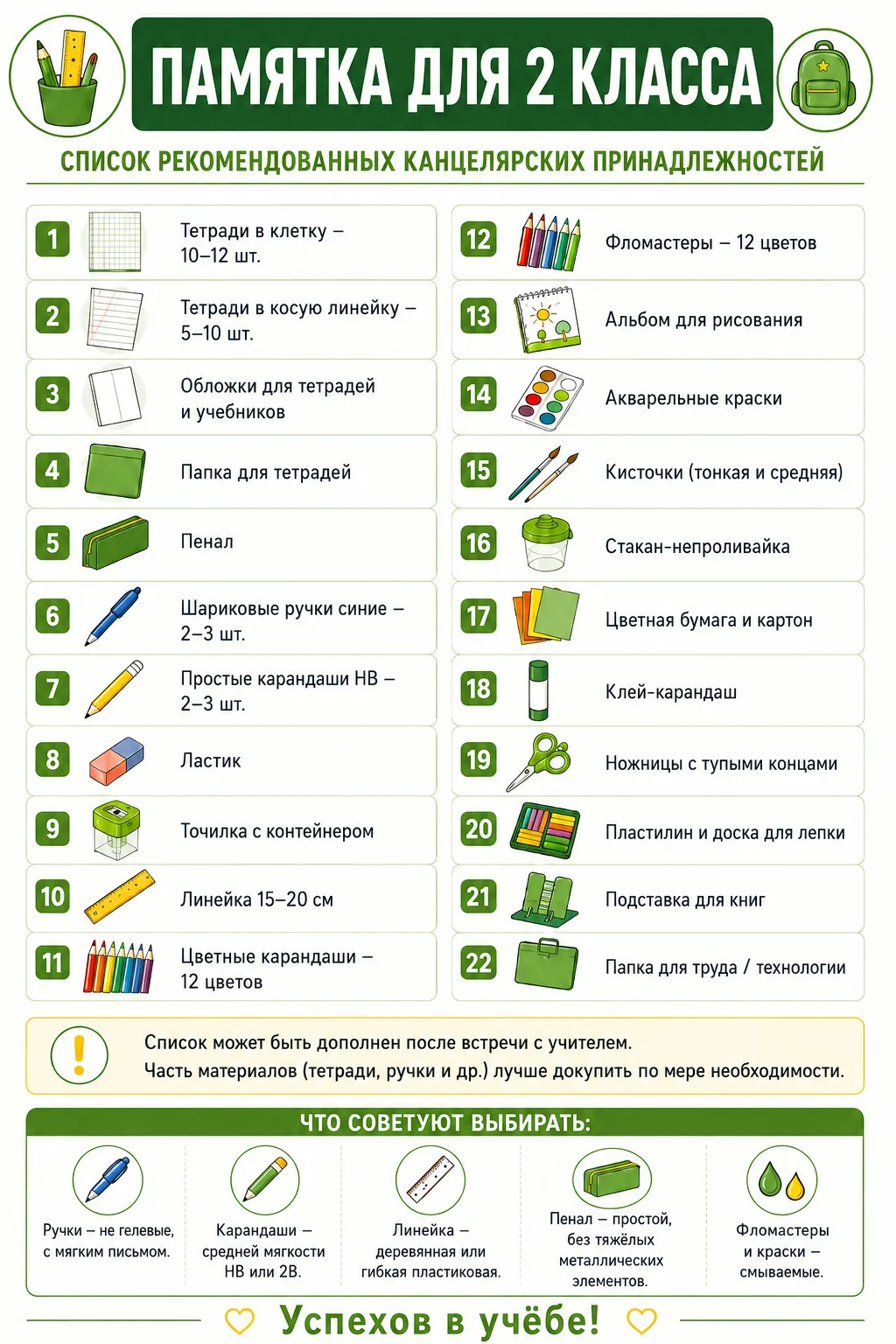 🔎Канцелярские принадлежности для начальной школы

По просьбам родителей публикуем рекомендованные с