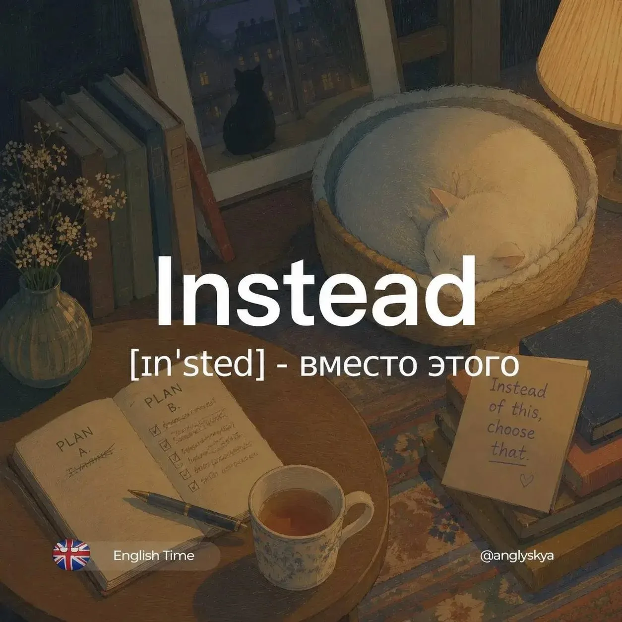 Instead (ɪnˈsted) – вместо этого

Похожие слова:  
1. Alternatively (ɔːlˈtɜːrnətɪvli) – альтернативн