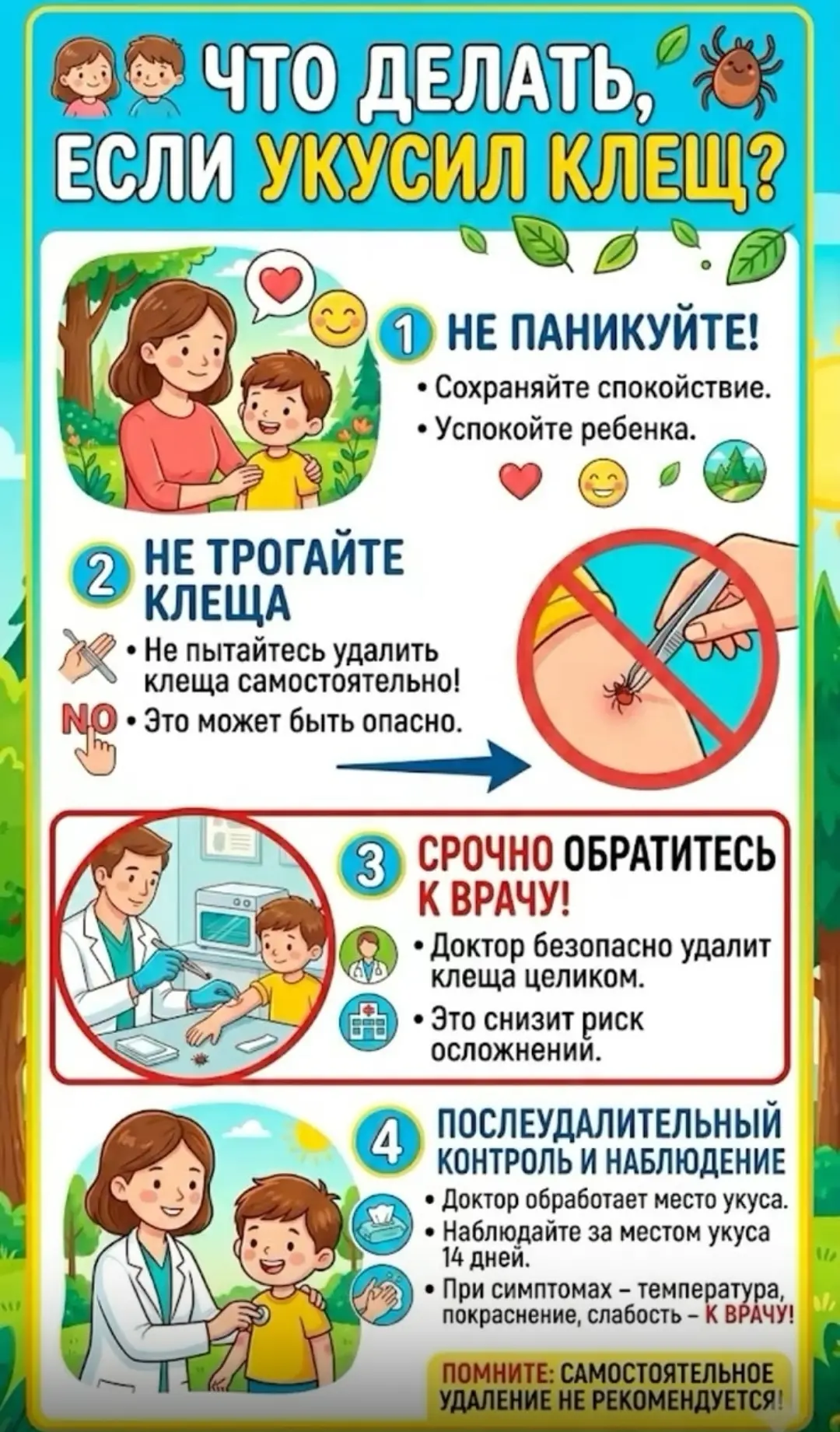 🛡Азбука безопасности: инструкция к действию при укусе клеща.

🔎🕷Обнаружить на себе клеща — ситуац