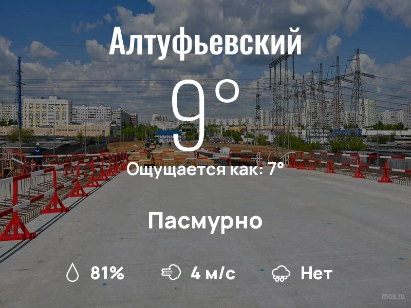 Что с погодой в Алтуфьевском?