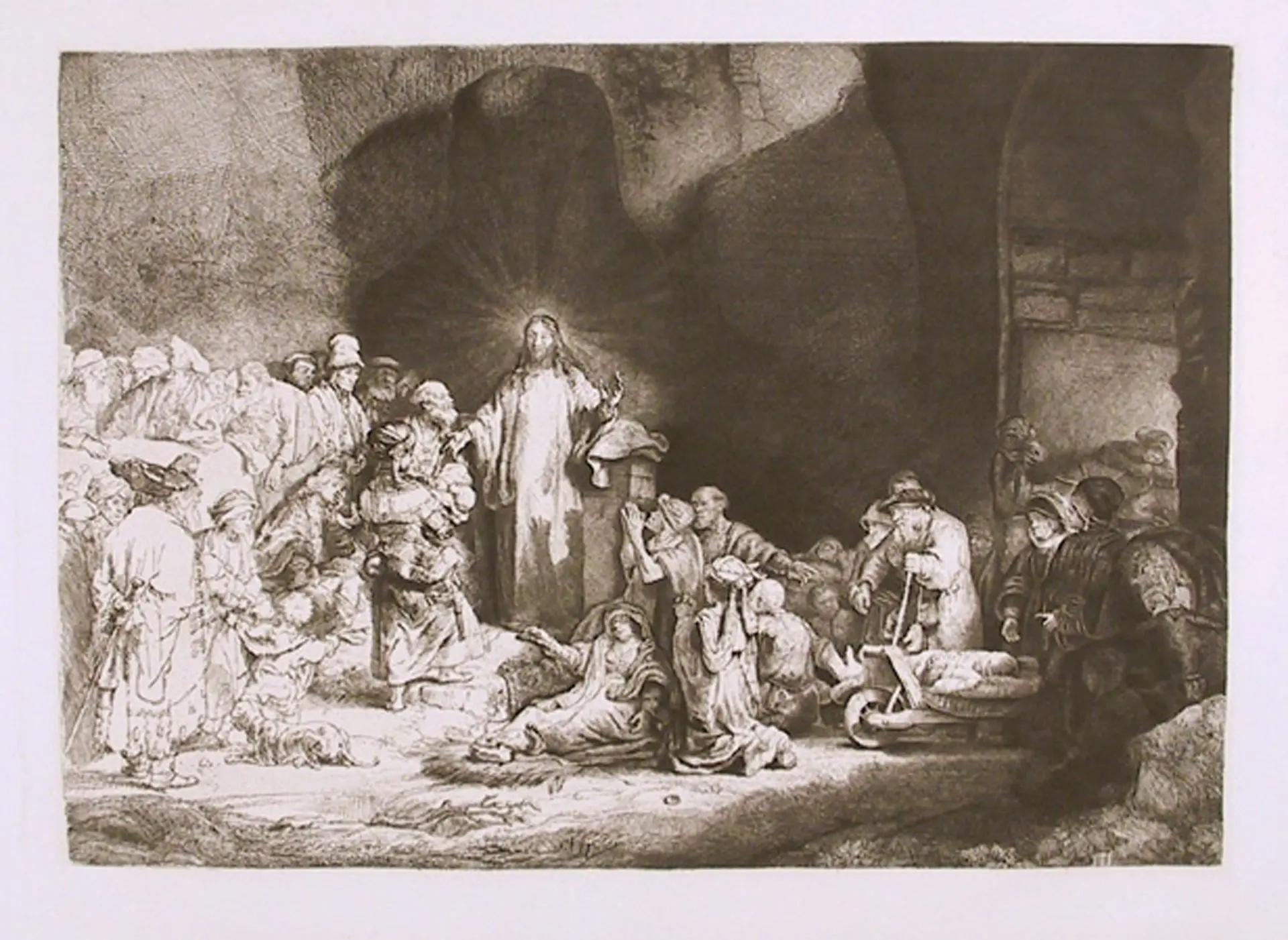 ✝️ «Христос, проповедующий народу» (Офорт ста гульденов)
